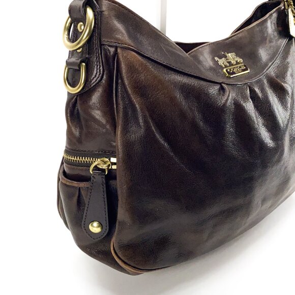 COACH Madison Brown Shimmery Leather Hobo/Shoulder Bag - H0868-13250P - Picture 12 of 16